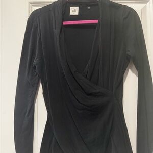 CAbi Elegant Black Long Sleeve Blouse